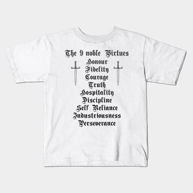 The 9 noble virtues Kids T-Shirt by GNDesign